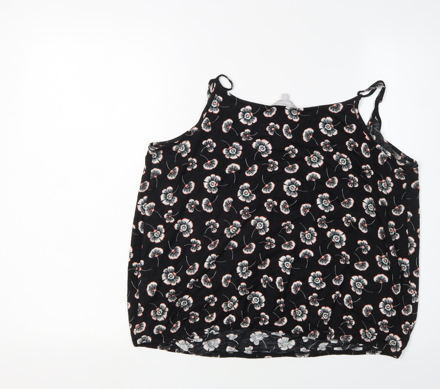 Red Herring Women's Black Floral Tank Top, Size 14