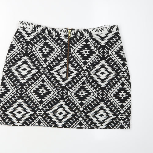 Topshop Women’s Black 14 Pencil Skirt Geometric Tall