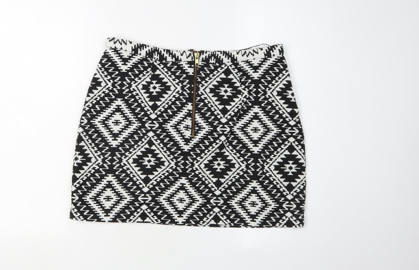 Topshop Women’s Black 14 Pencil Skirt Geometric Tall