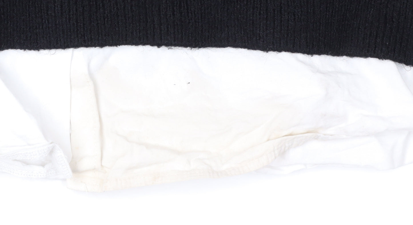 In Other Words Women's Black Striped Knit Jumper S
