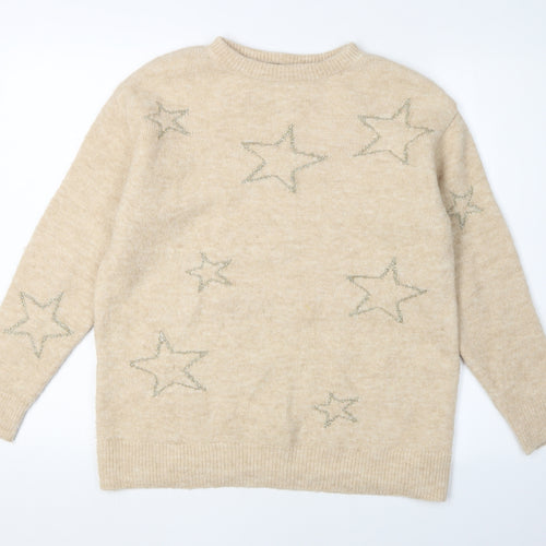 Marks and Spencer Women’s Beige Embroidered XS Jumper