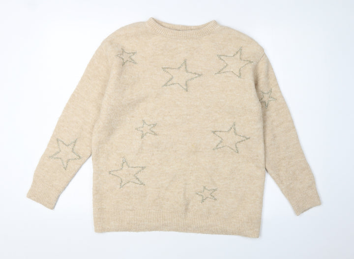 Marks and Spencer Women’s Beige Embroidered XS Jumper