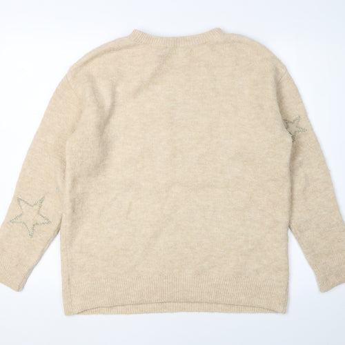 Marks and Spencer Women’s Beige Embroidered XS Jumper