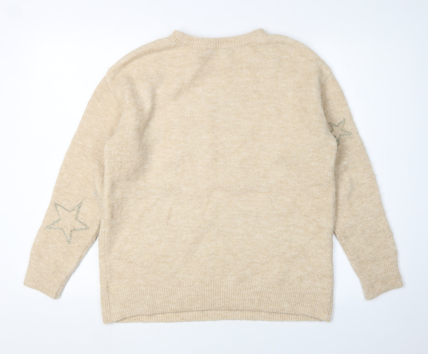 Marks and Spencer Women’s Beige Embroidered XS Jumper
