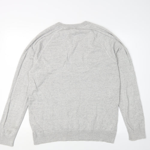 H&M Men's Grey Pullover M Cotton Jumper Crew Neck