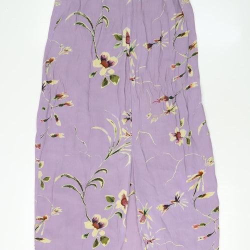 Monsoon Women's Purple Floral Long Skirt, Size 12