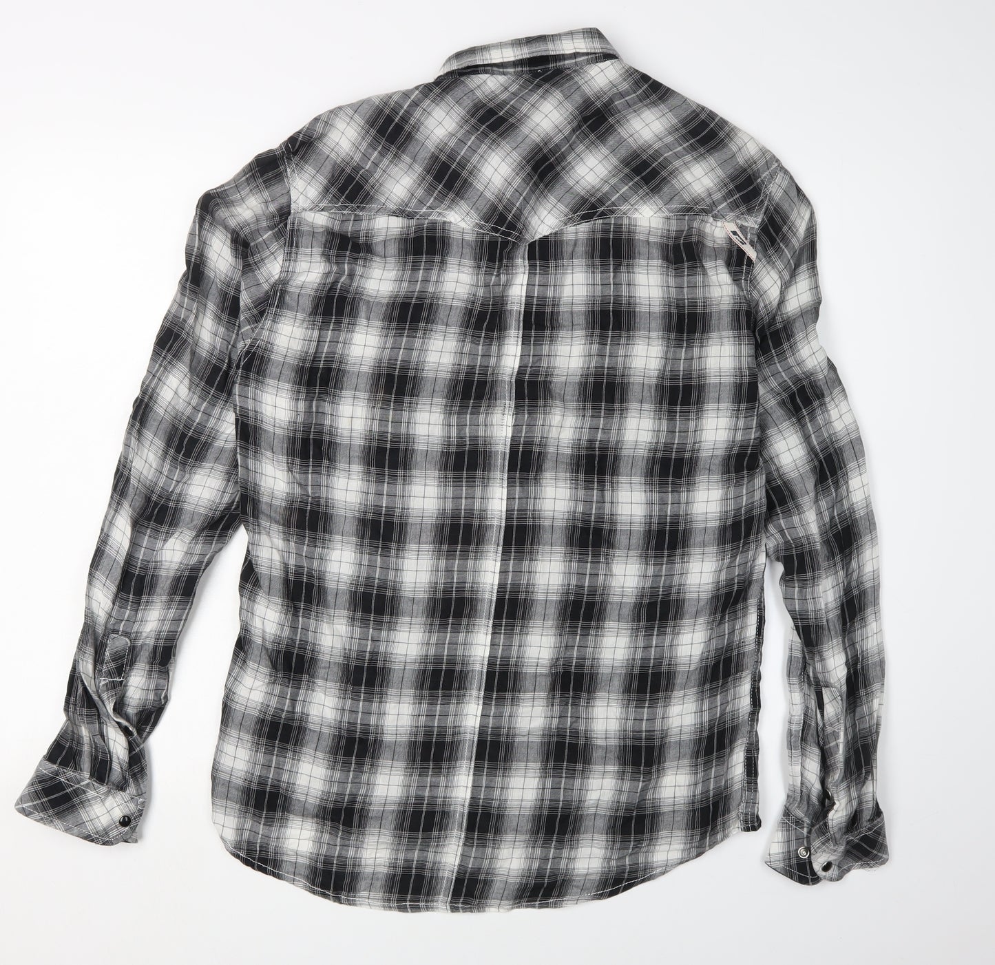 Jack & Jones Men's Grey Plaid Long Sleeve Shirt Size L