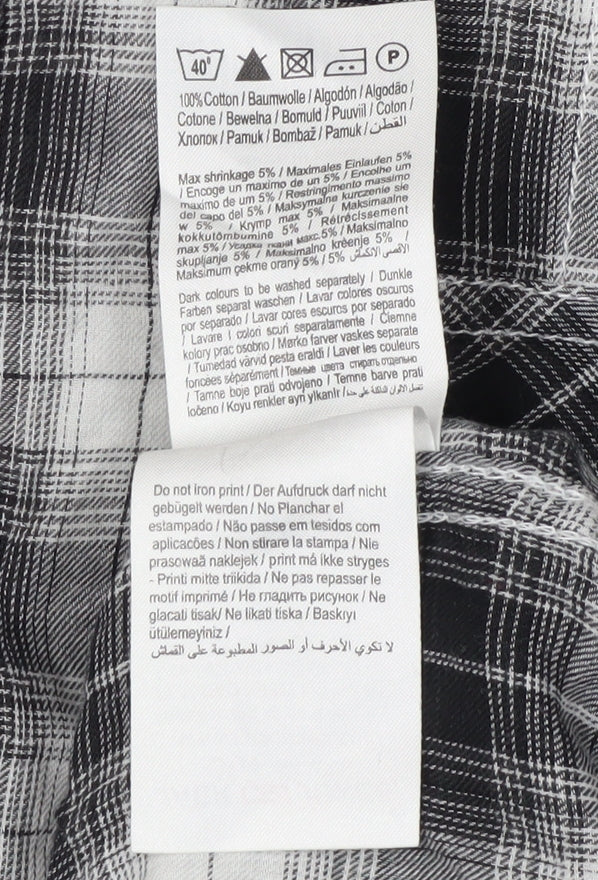 Jack & Jones Men's Grey Plaid Long Sleeve Shirt Size L