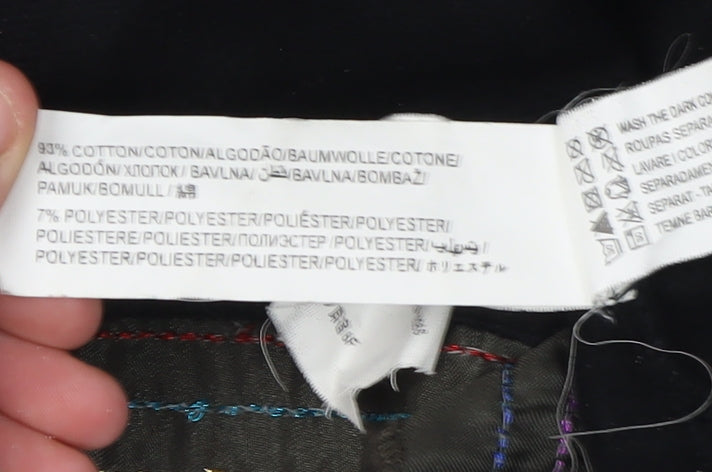 Desigual Women's Black Floral Embroidered Skirt L