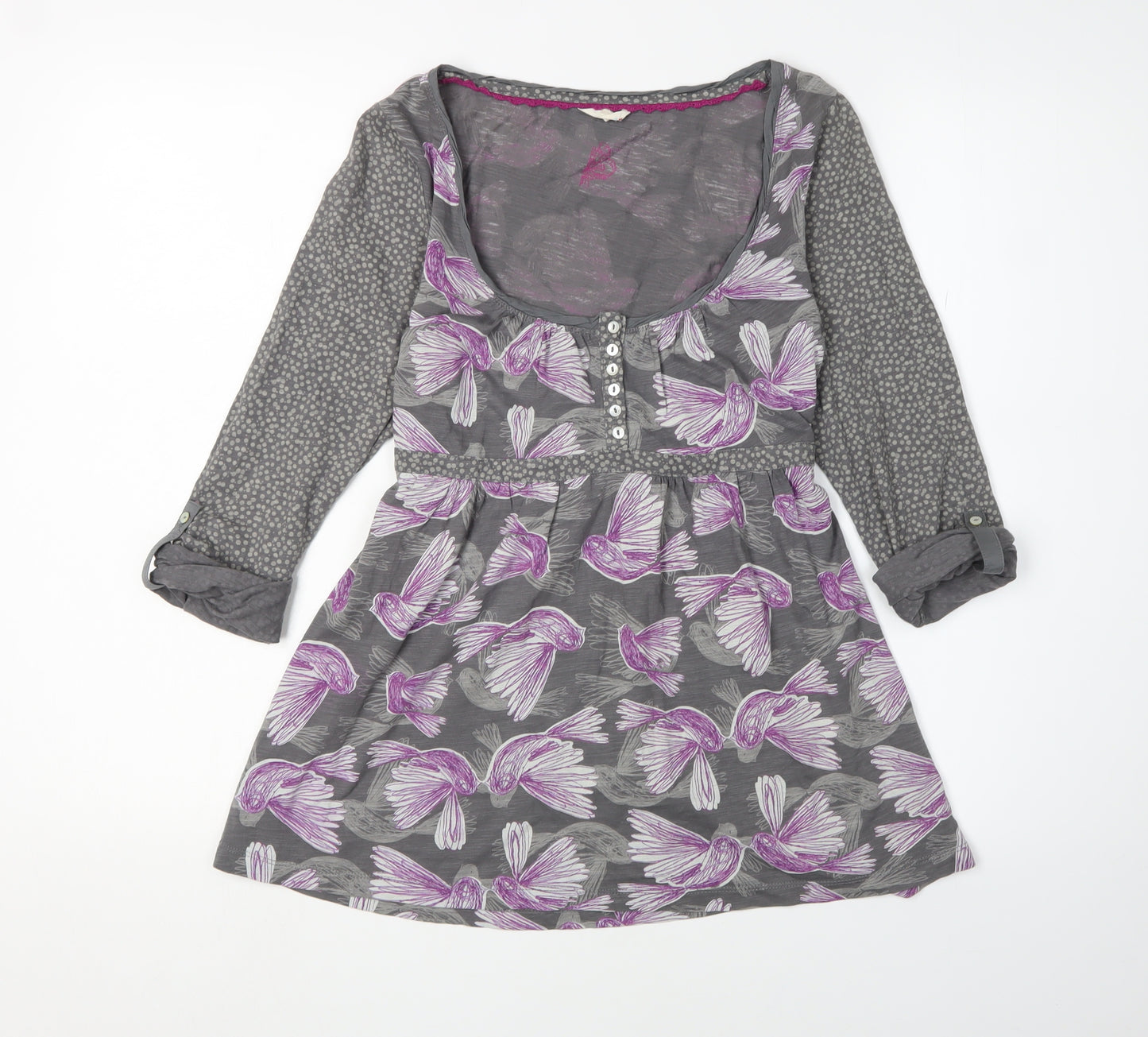 White Stuff Women's Grey Tunic Blouse Size 12