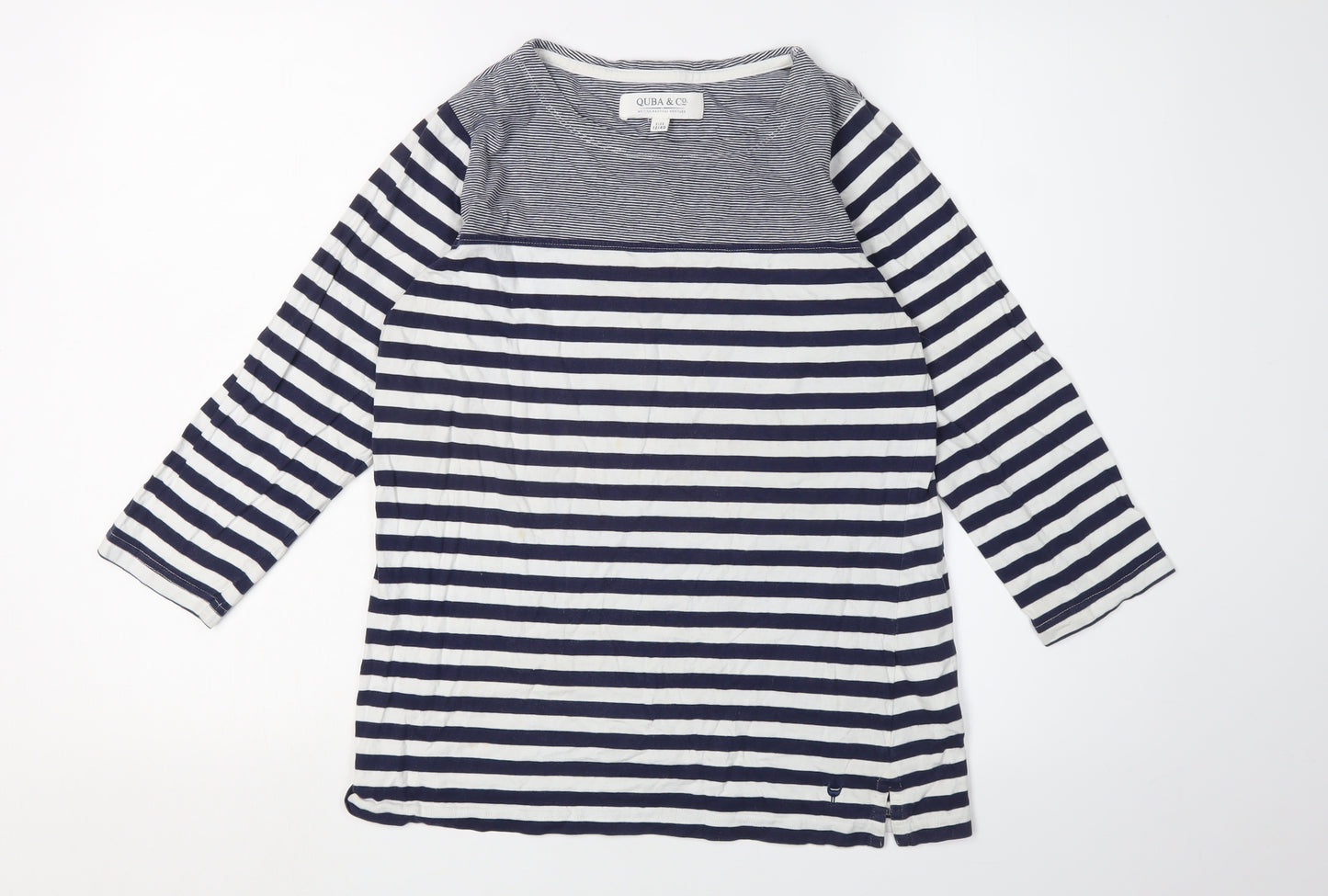 Quba & Co. Women's Blue Striped T-Shirt Size 12