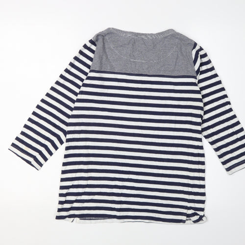 Quba & Co. Women's Blue Striped T-Shirt Size 12
