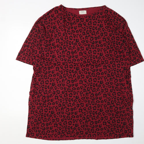 Hush Women's Red Leopard Print T-Shirt Dress S