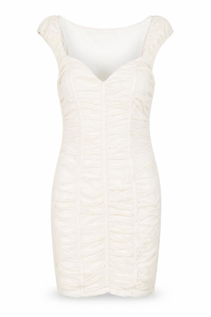 Front view of Parallel Lines Women’s White Bodycon Dress, size S