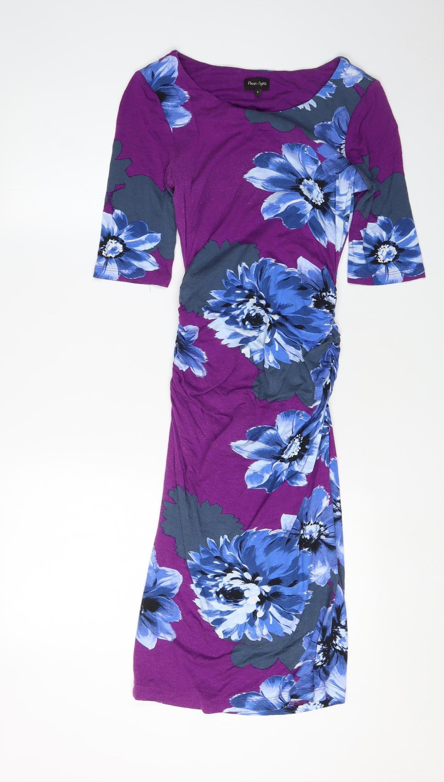 Phase Eight Women's Purple Floral Bodycon Dress Size 8