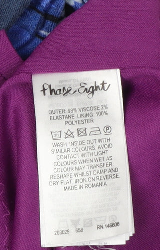 Phase Eight Women's Purple Floral Bodycon Dress Size 8