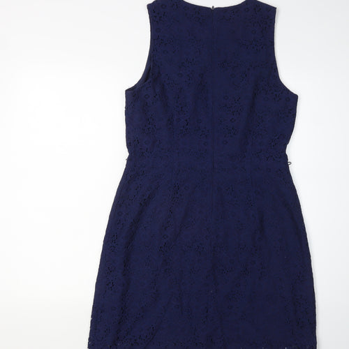 Oasis Women's Blue Lace Knee Length Sleeveless Dress
