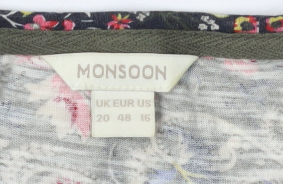 Monsoon Women's Multicoloured Floral T-Shirt Size 20
