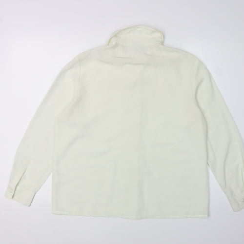 Eastex Women's Ivory Button-Up Shirt, Size 12, Embroidered