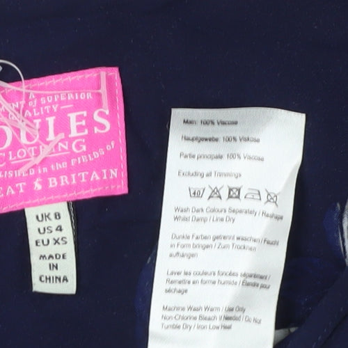 Joules Women's Blue Floral Tunic Blouse Size 4