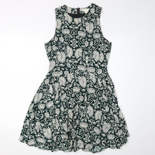 H&M Women's Multicoloured Floral Fit & Flare Dress