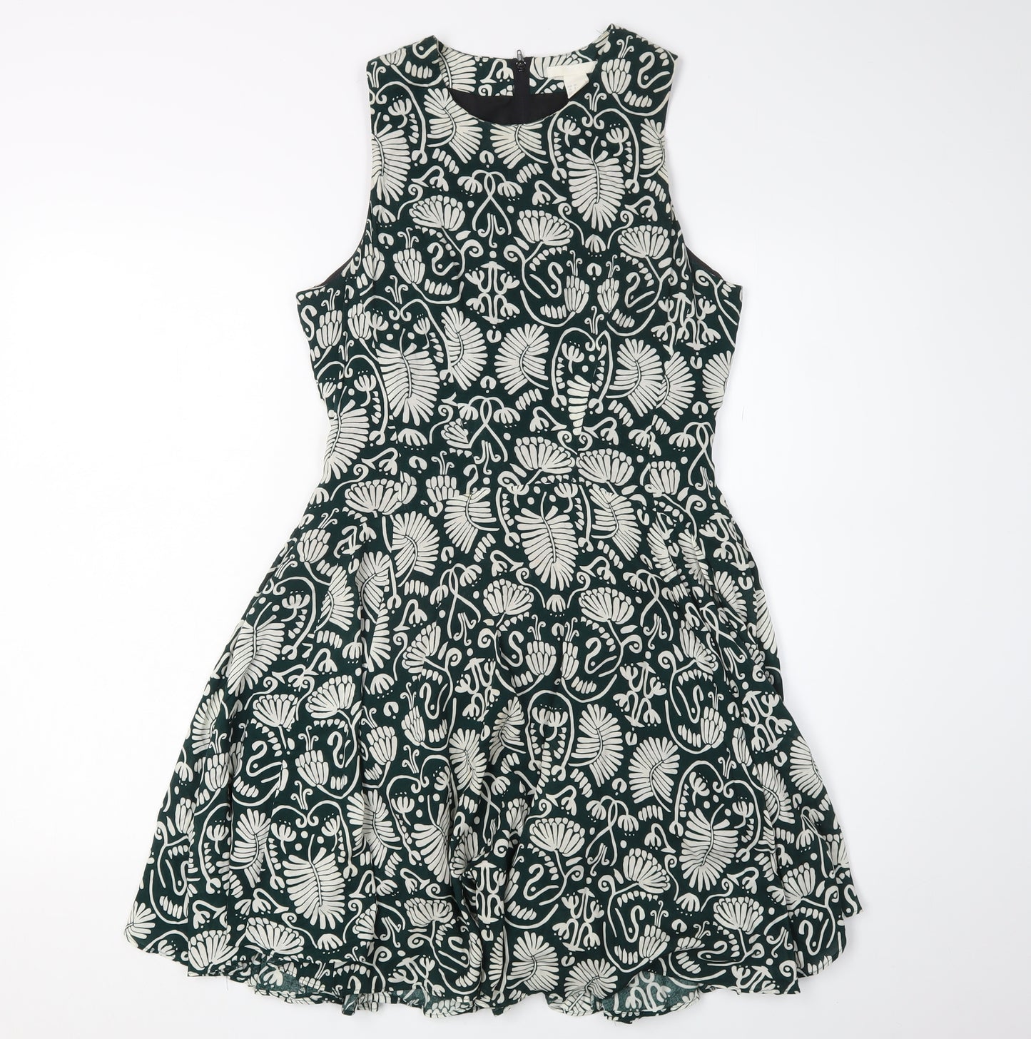 H&M Women's Multicoloured Floral Fit & Flare Dress