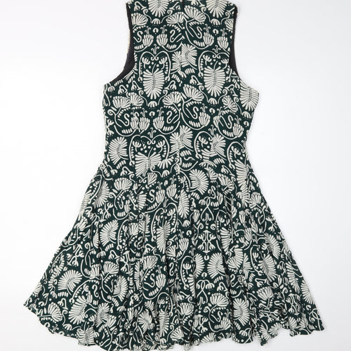 H&M Women's Multicoloured Floral Fit & Flare Dress