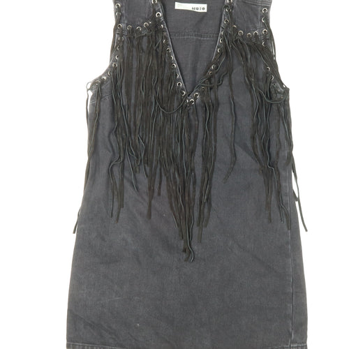 Topshop Women’s Black Fringe Casual Dress Size 10