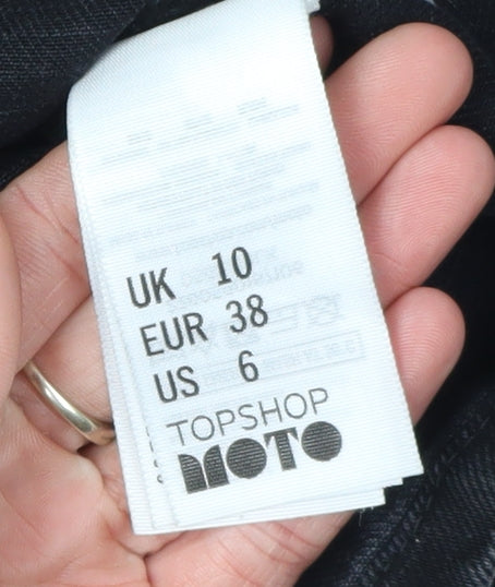 Topshop Women’s Black Fringe Casual Dress Size 10