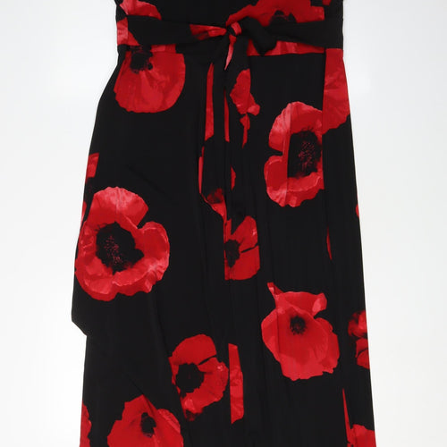 Debenhams Women Black Red Maxi Dress Size 18 Petite
