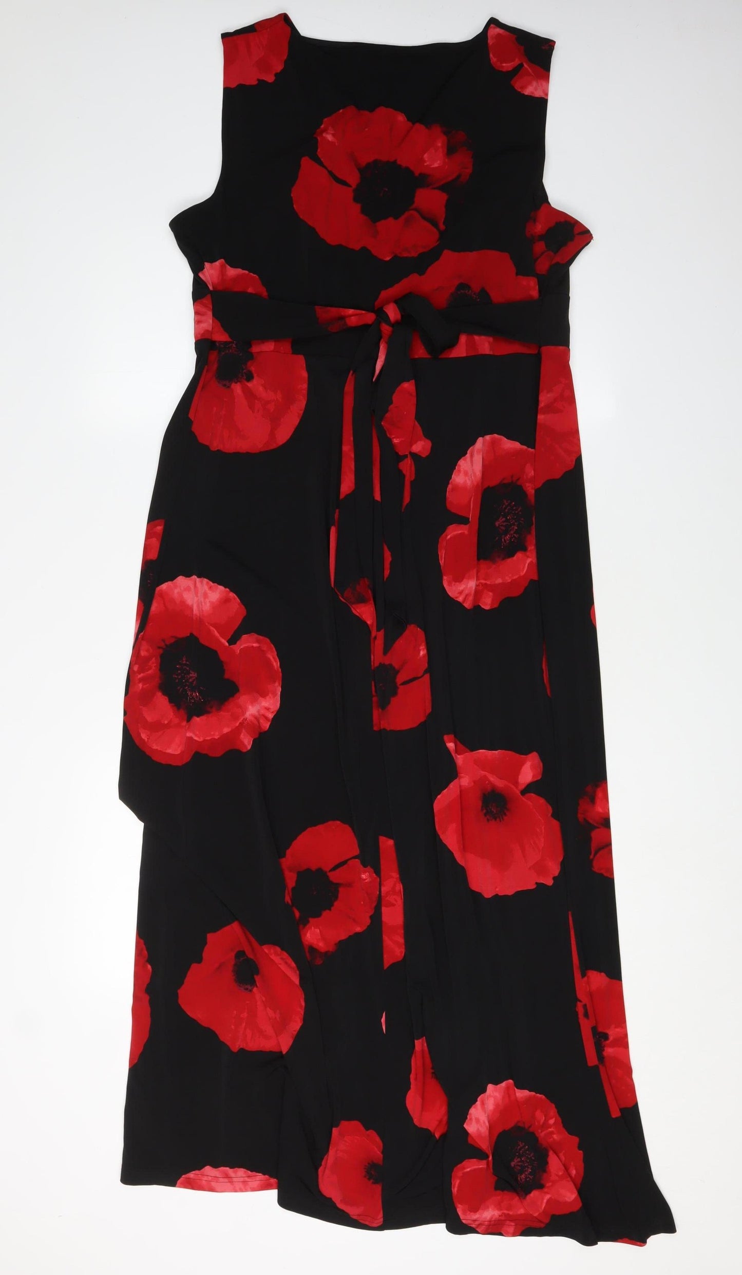 Debenhams Women Black Red Maxi Dress Size 18 Petite