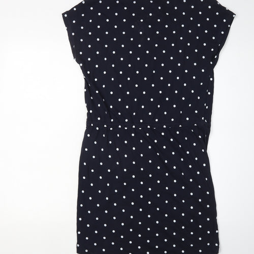 ONLY Women's Black Polka Dot Shift Dress - Size S