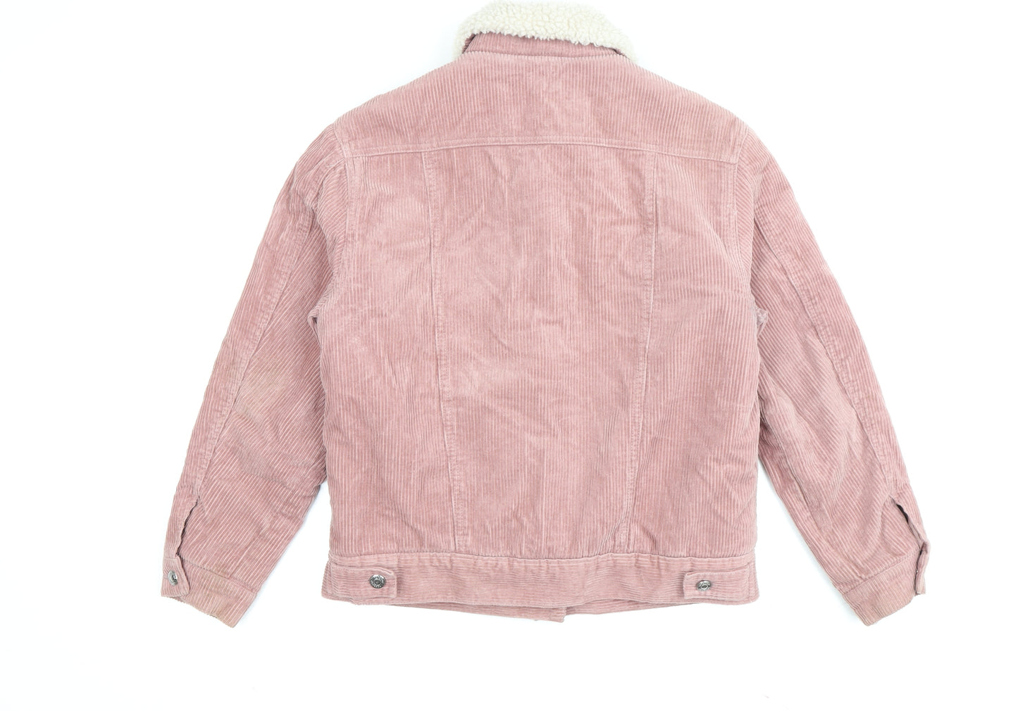 Topshop Women's Pink Corduroy Jacket - Size 6