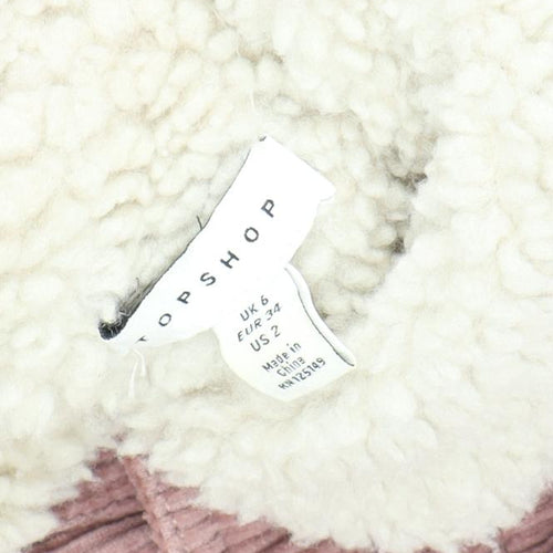 Topshop Women's Pink Corduroy Jacket - Size 6