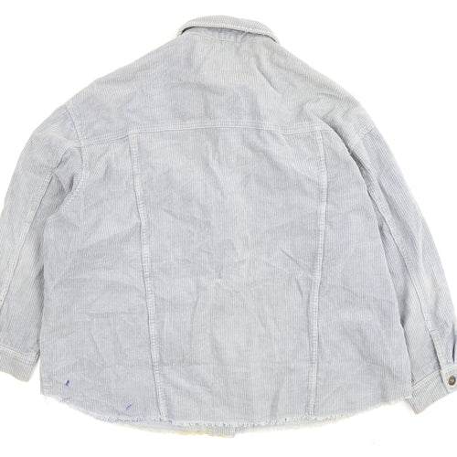 Zara Men's Grey Corduroy Jacket L Casual Button