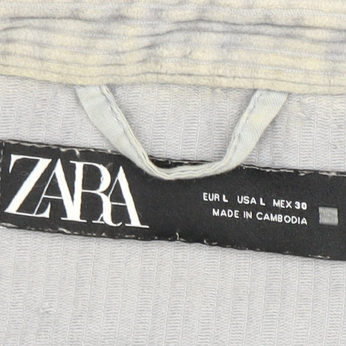Zara Men's Grey Corduroy Jacket L Casual Button