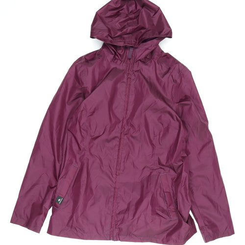 Decathlon Women's Purple Rain Coat Jacket, Size 16, Hooded