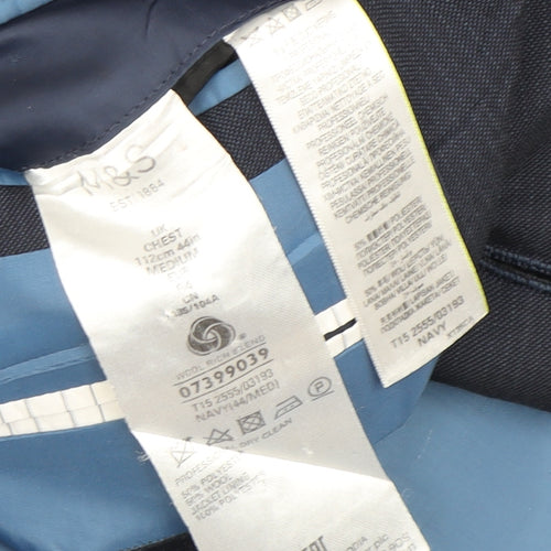 Marks and Spencer Men's Blue Jacket Blazer - 44R