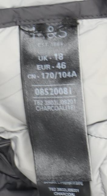 Marks and Spencer Grey Women's Puffer Jacket UK 18 Winter