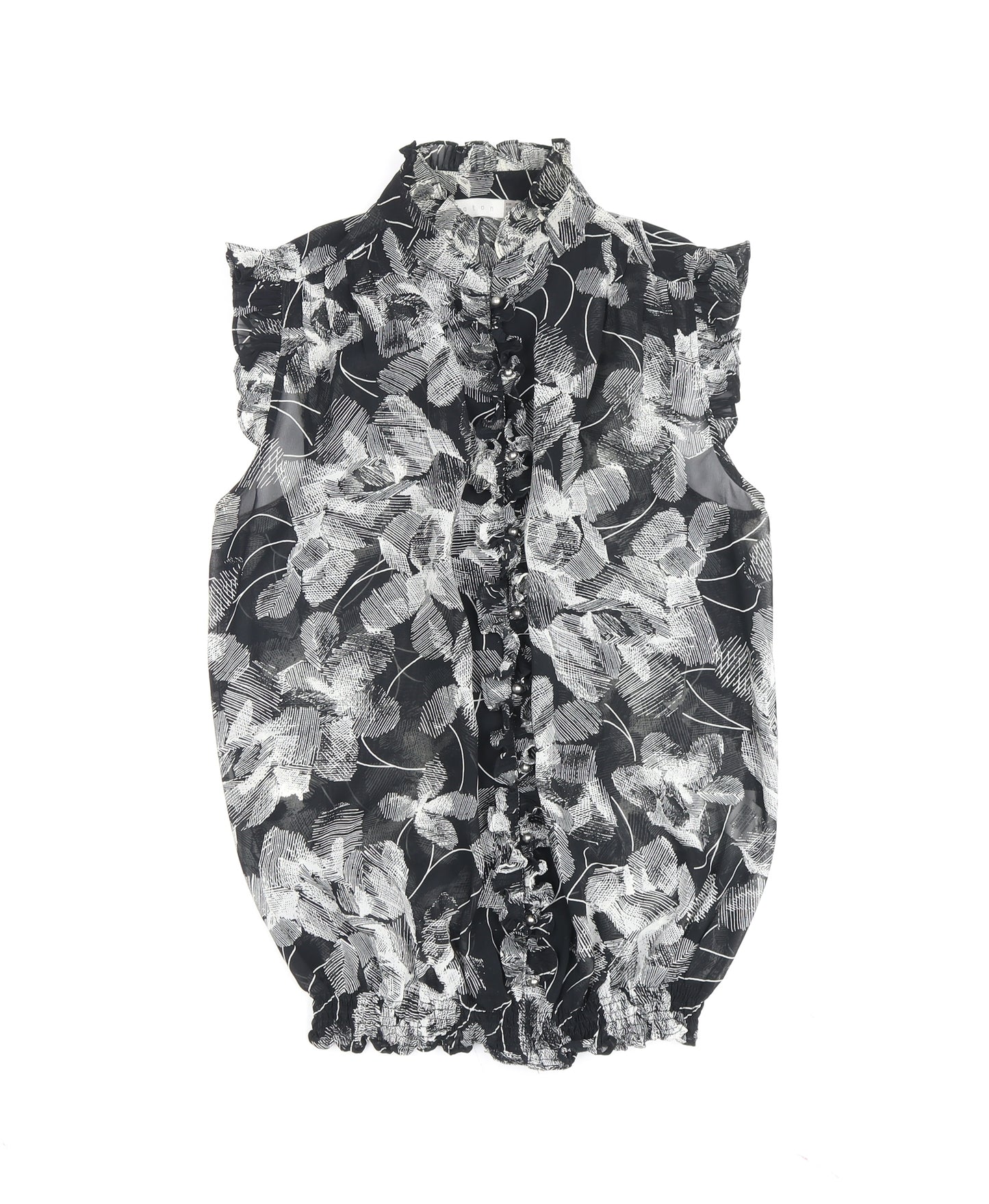 Koton Women's Black Floral Sleeveless Blouse Size 10