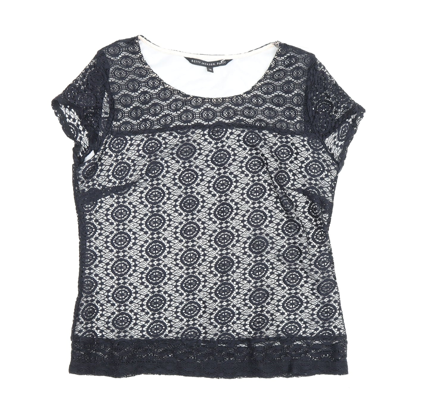 Betty Jackson Black Women's Lace Blouse, Size 12
