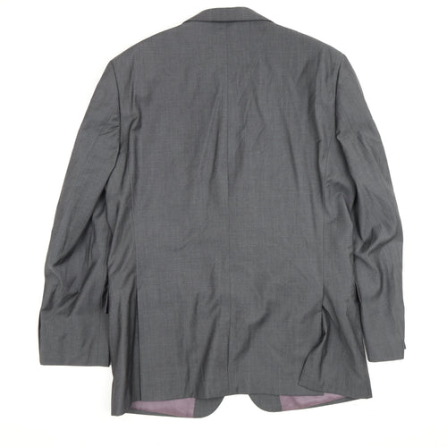 T.M.Lewin Men's Grey Wool Blazer 43 Regular Fit