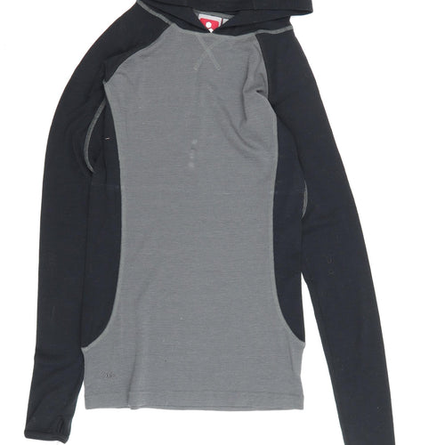 TOG24 Unisex Black Grey Pullover Hoodie S