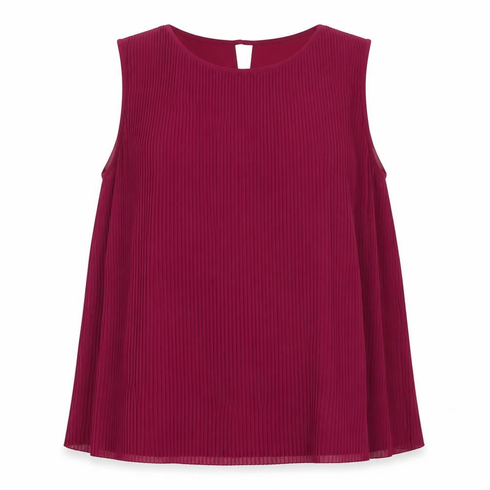 Front view of Massimo Dutti Women's Purple Blouse, size 14, Round Neck
