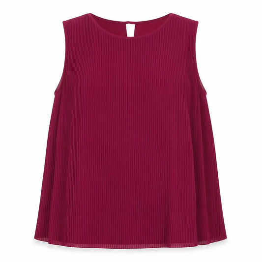 Front view of Massimo Dutti Women's Purple Blouse, size 14, Round Neck