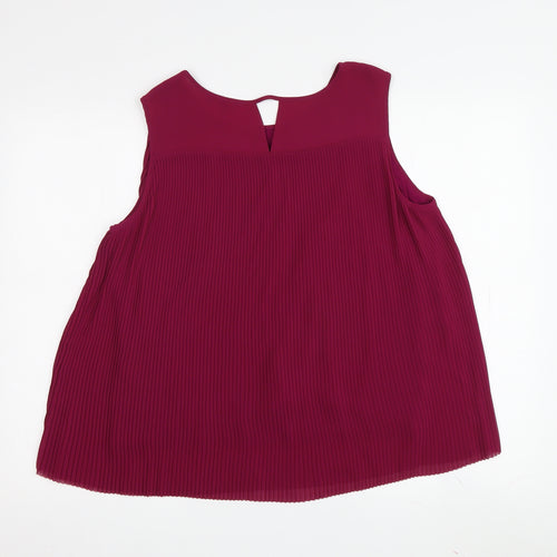 Massimo Dutti Women's Purple Blouse Size 14 Round Neck