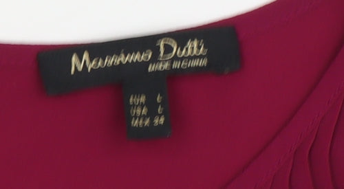 Massimo Dutti Women's Purple Blouse Size 14 Round Neck