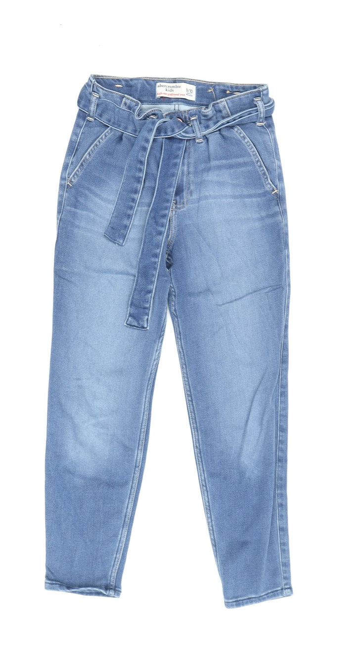Abercrombie Girls Blue Girlfriend Jeans, Size 9-10, Belted