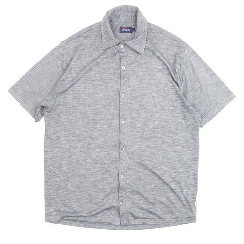Kangol Men's Grey Short Sleeve Button-Up Shirt