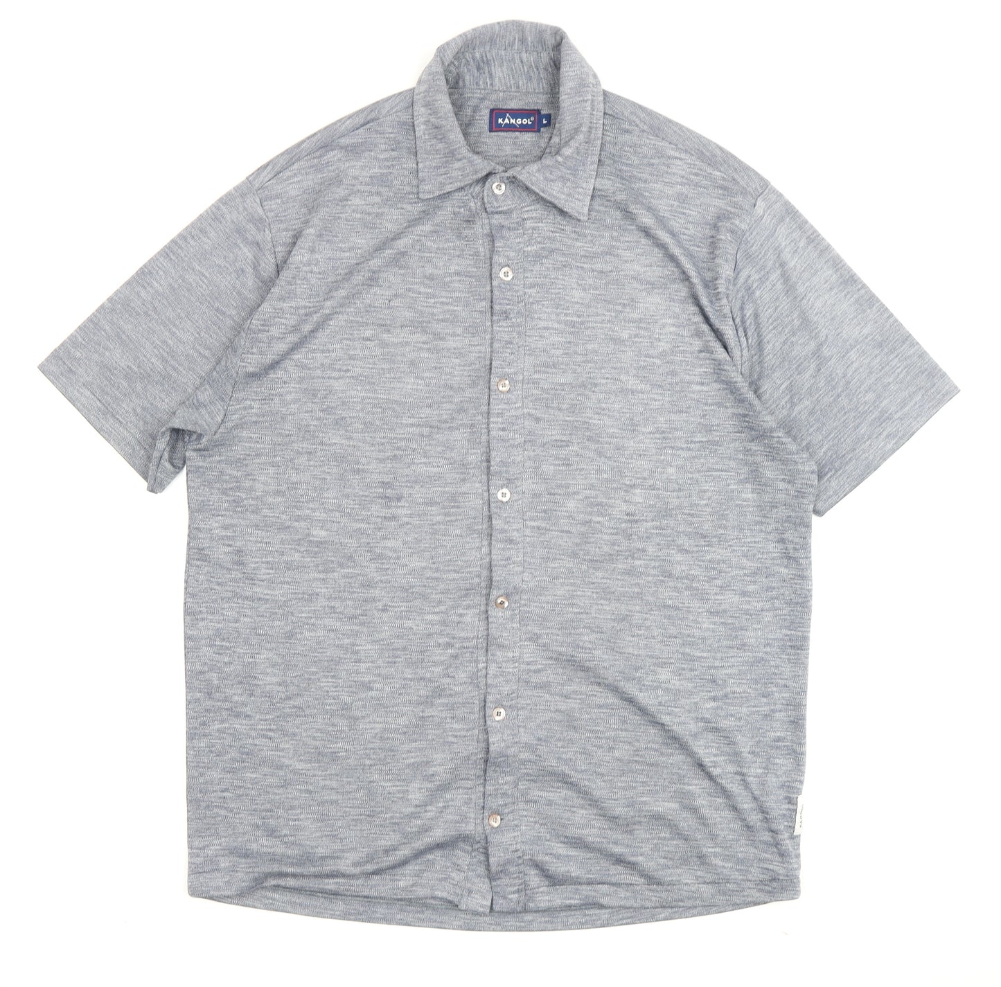 Kangol Men's Grey Short Sleeve Button-Up Shirt